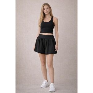 Halara SoftlyZero Airy Super High Waisted 2-in-1 Cool Touch Yoga Shorts 7"